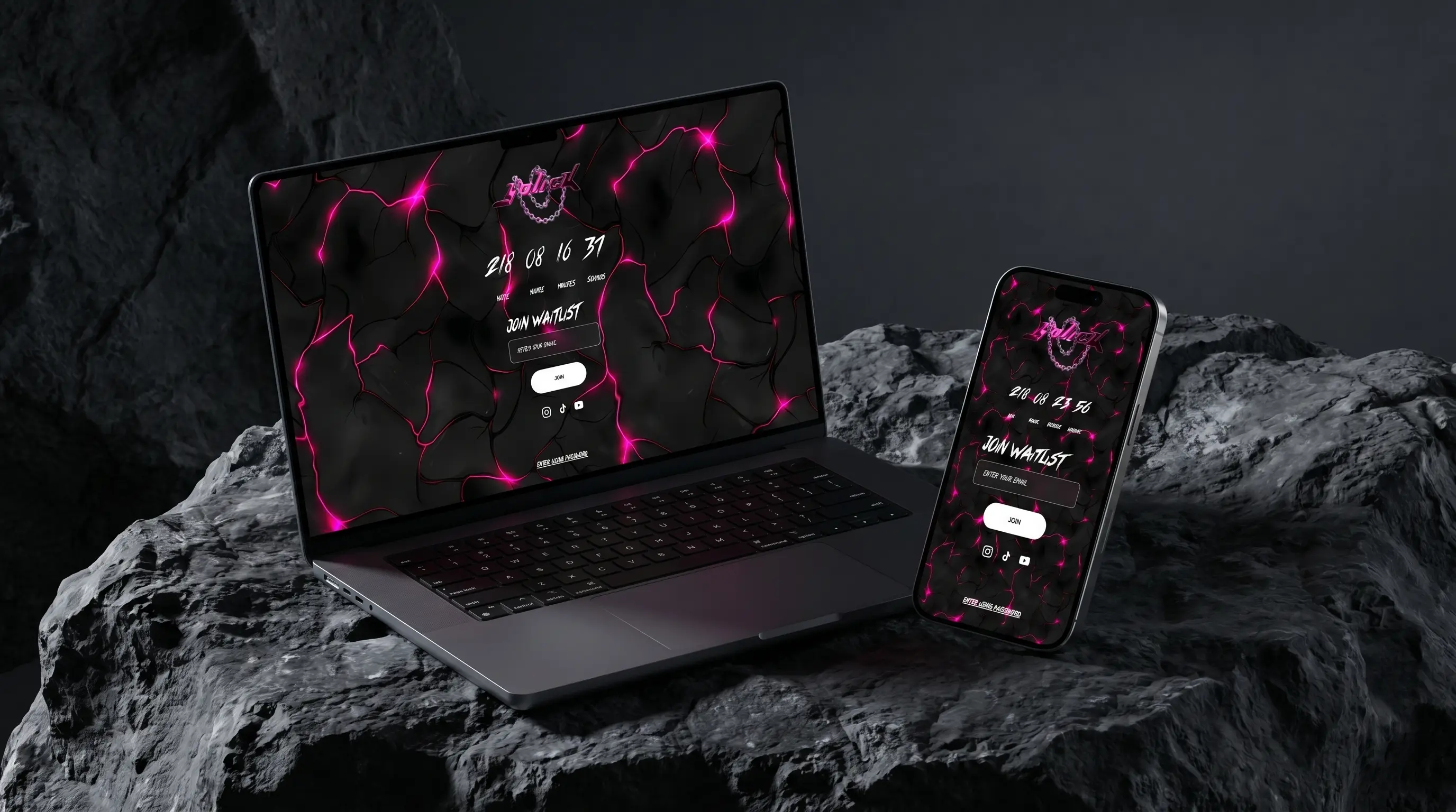 Dark tech product presentation